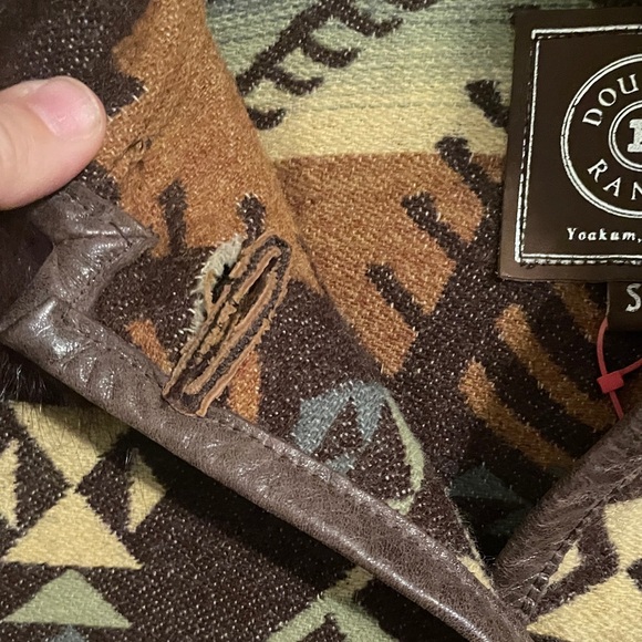 Double D Ranch Brown Patterned Coat with Fur Trim - Picture 10 of 16